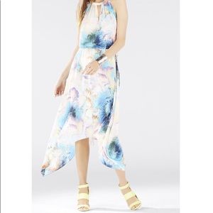 NWOT Bcbg Keelie Printed Waist Tie Halter Dress